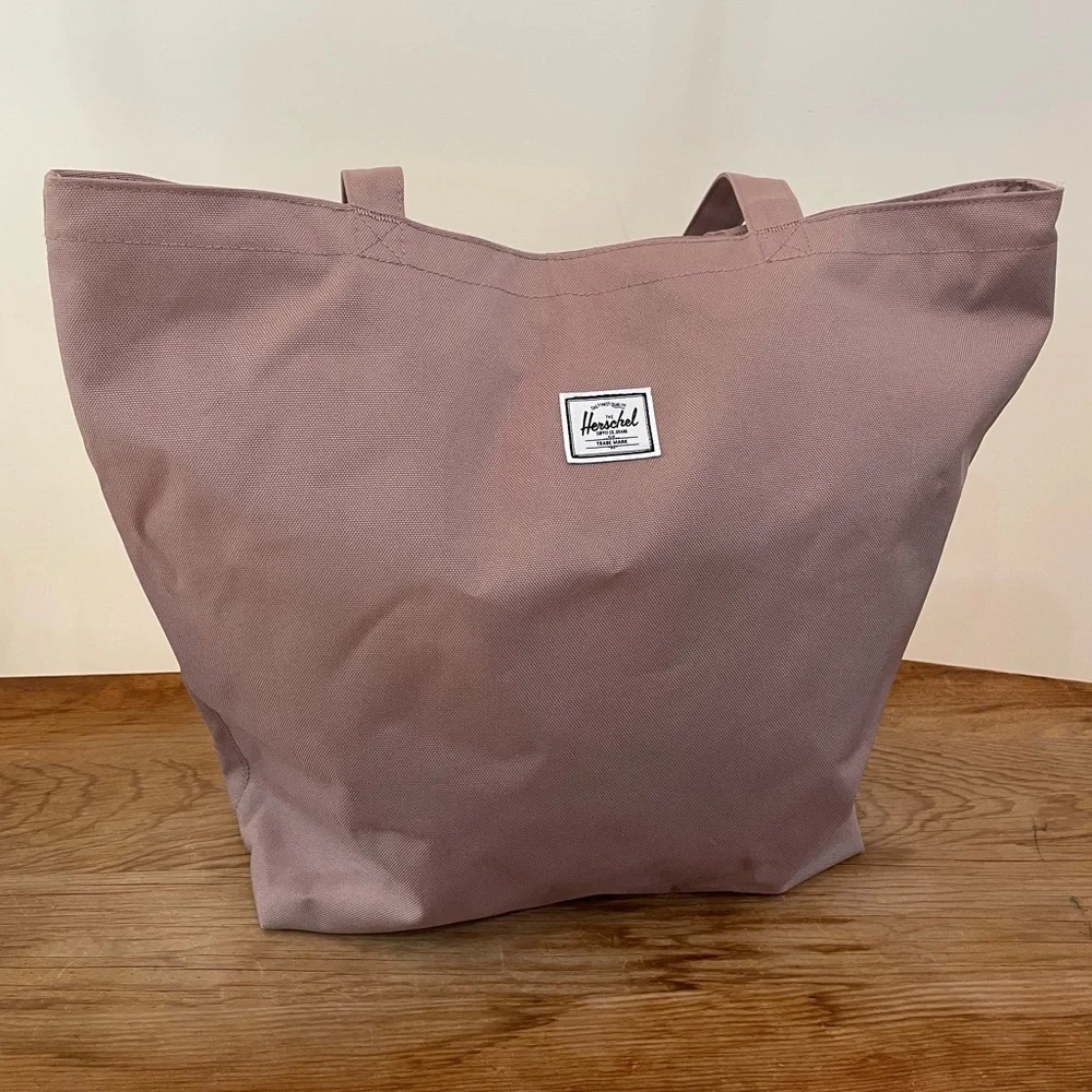 Herschel Supply Co. Mica One Size Tote Bag Purse Purple Zip Top Canvas Bag